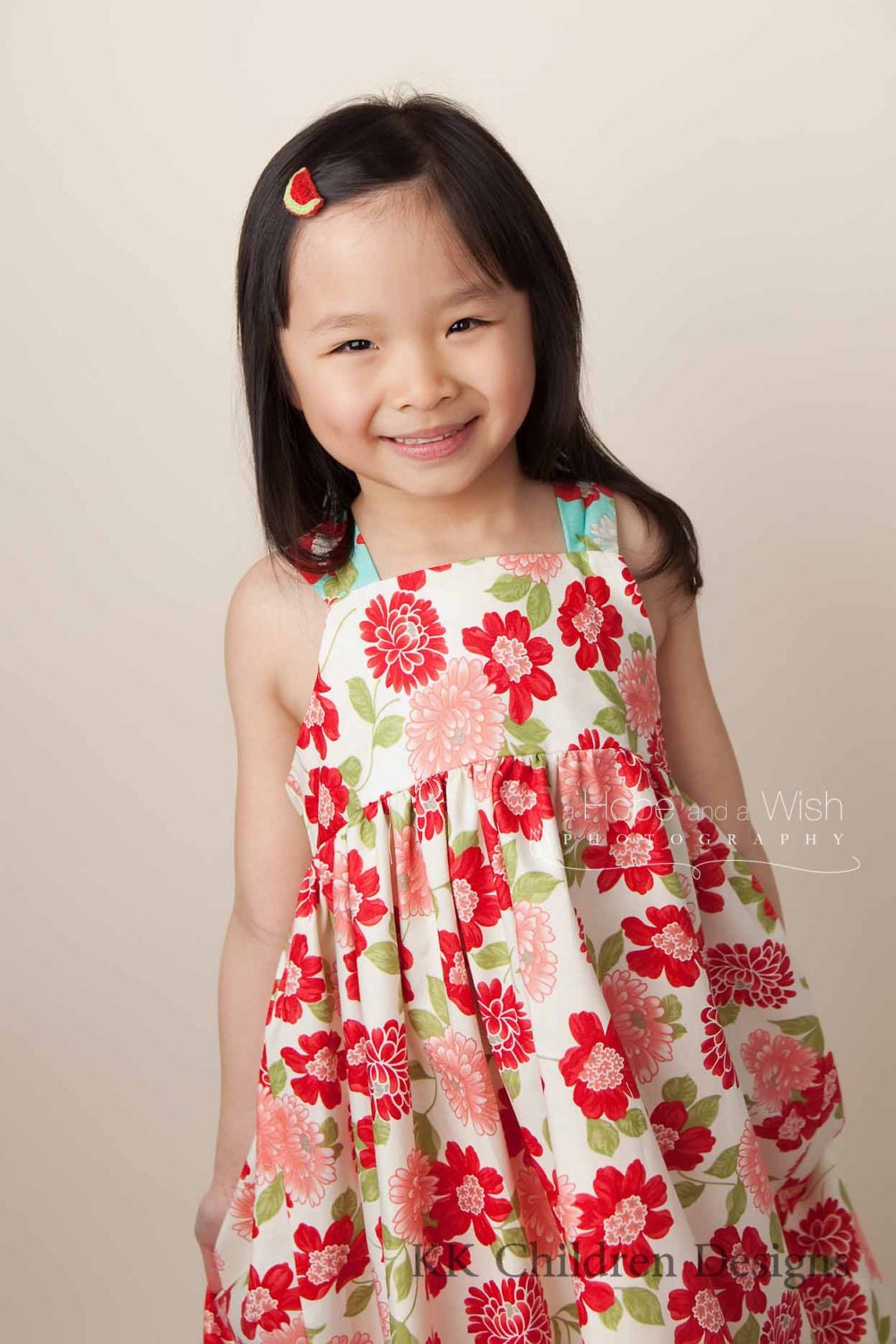 Bonnie Camielle - Floral Dress - Special Occasion - Knot Dress - Summer Wedding - Girls Ruffle Dress - KK Children Designs - 2T to 7T