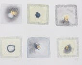 Abstract squares yellow (original watercolor)