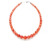 Orange Coral Necklace by Kluster. Orange Statement Necklace. Graduated. Coral Bridesmaid. Orange Wedding.