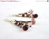 20 % VACATION SALE Purple Mali Wedding African trade bead and Czech glass earrings