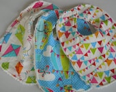 Baby Bibs - Set of 3 - Day at the Park Balloons, Kites and Flags