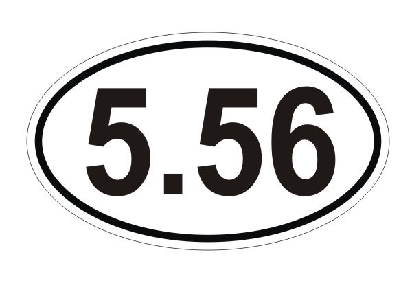 5.56 Nato Rifle Round Bullet Oval Decal / Bumper Sticker / Window Label