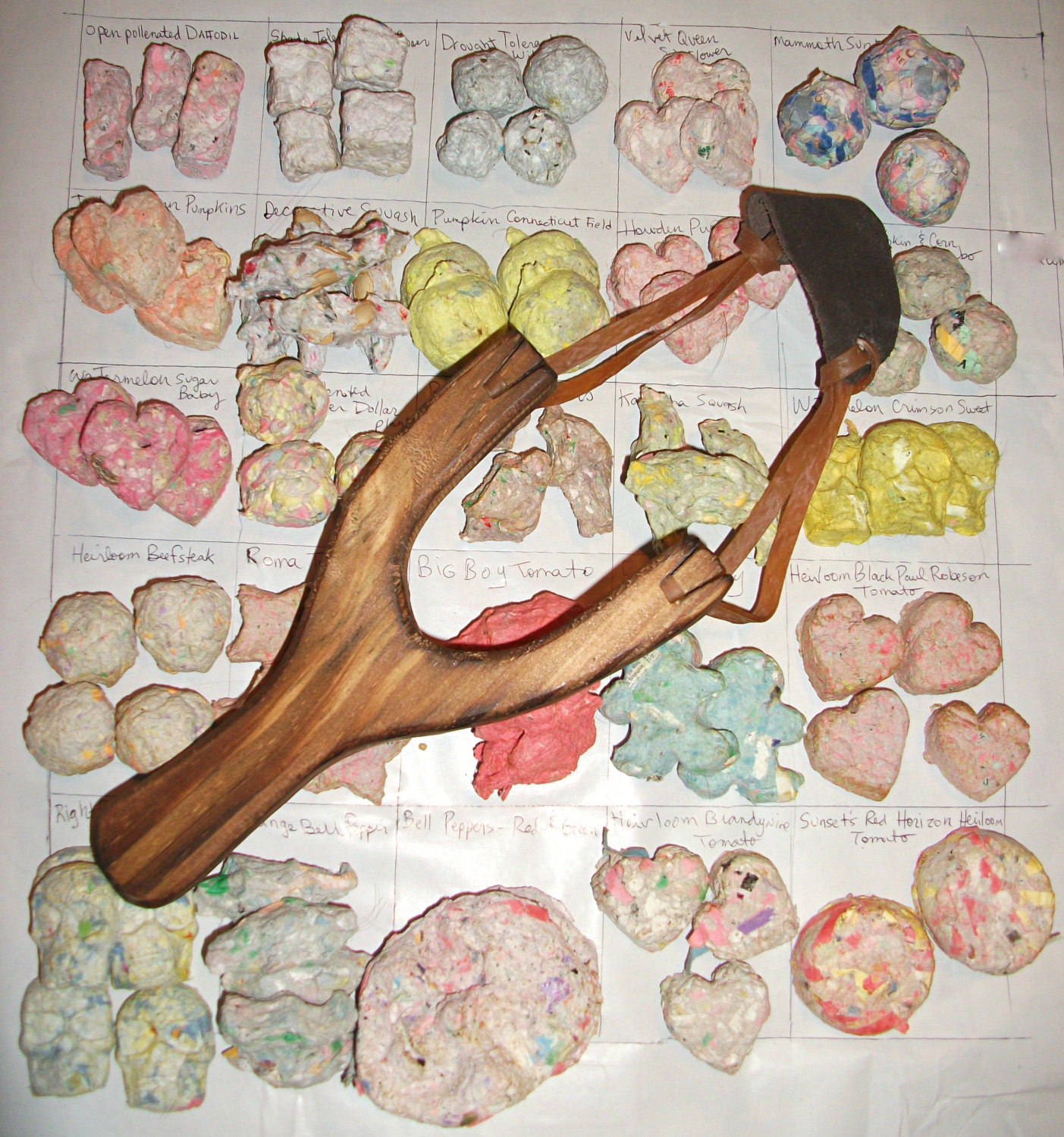 85 Seed Bombs - Guerilla Garden Kit - Twenty-Five (25) Types of Seed Bombs with Sling Shot & Origami Boxes