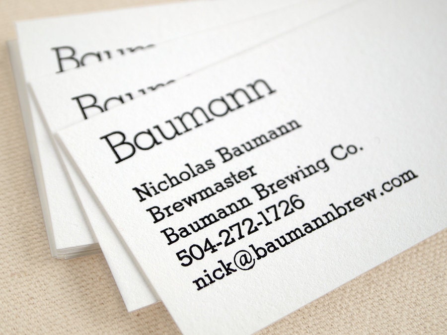 Retro Modern Letterpress Business Card - Personalized Calling Cards - Nebula (50)