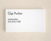 Modern Business Cards - Letterpress Minimal Design - Black and White - Transatlantic