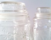 Set of 3 1980's Mr. Peanut Glass Jar / Canister, Vintage