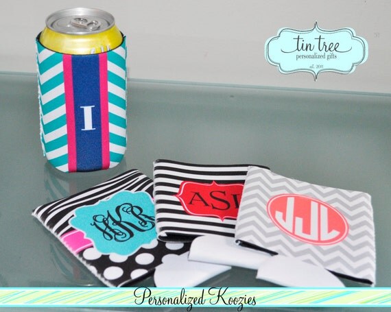 Personalized Can Koozies DIY Custom Can Cozy by TinTreeGifts