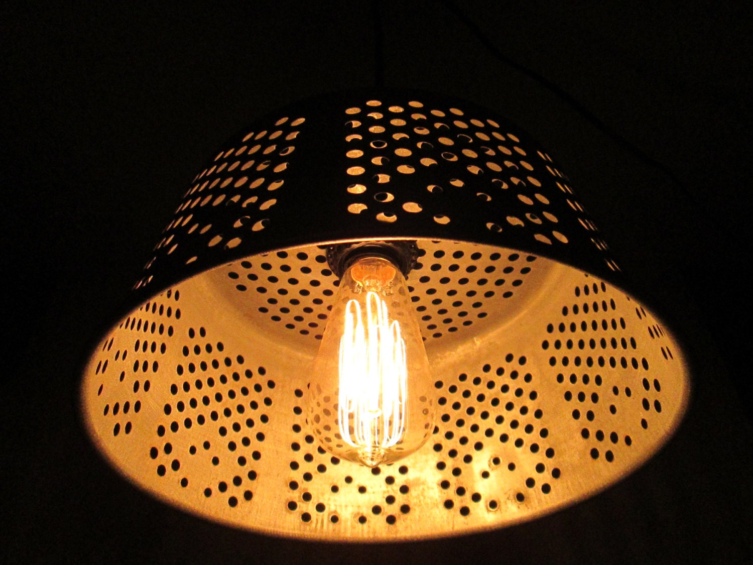 Rustic pendant light,  modern lighting, pattern design, vintage stainer, silver metal, cottage, barn style