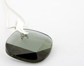 Crystal Necklace: SWAROVSKI ELEMENTS Metro Pendant On Sterling Silver Snake Chain