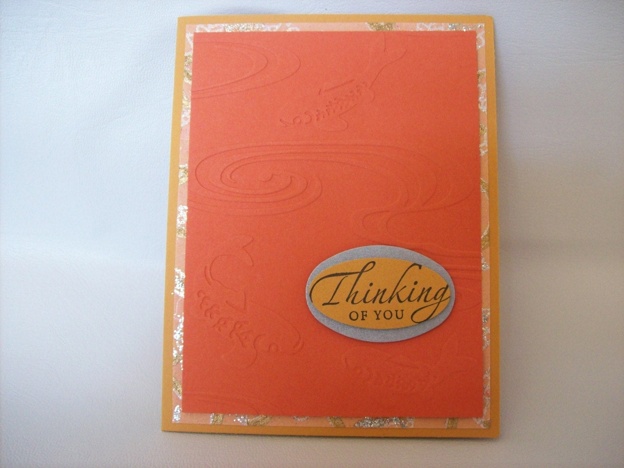 Koi Fish Embossed Handmade Hand Stamped Greeting Cards