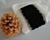 Linen clutch featuring beautiful small flowers on one side Small clutch in black and Ivory white Bridesmaids gift Black and white wedding