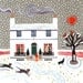 John Keats print - Keats House - naive art - Romantic Poets - Hampstead - snow - cats