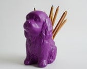 Purple Puppy Planter UpCycled Kitsch Home Decor Table Decoration