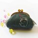 Reserve Listing - Zoe - Custom order - Coin purse / Cat purse / Cat embroidery