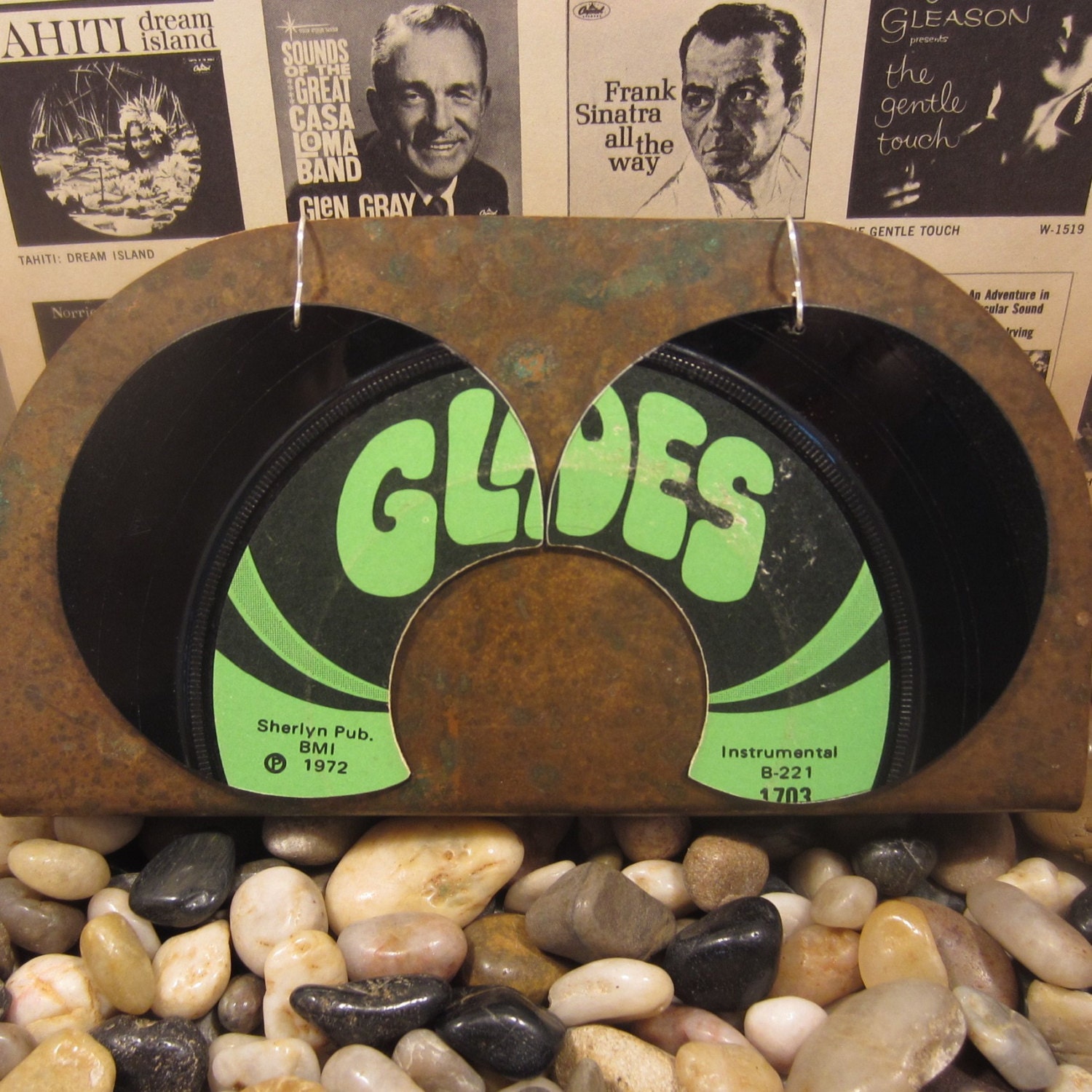 Vintage Vinyl Record Earrings, Glade Records, Timmy Thomas