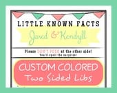 Bridal Shower MAD LIBS Carnival Design - Little Known Facts Game - Customizable PDF - Wedding Guest Book