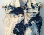Vintage denim bleached vest