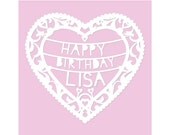 Personalised Papercut Style Birthday Card