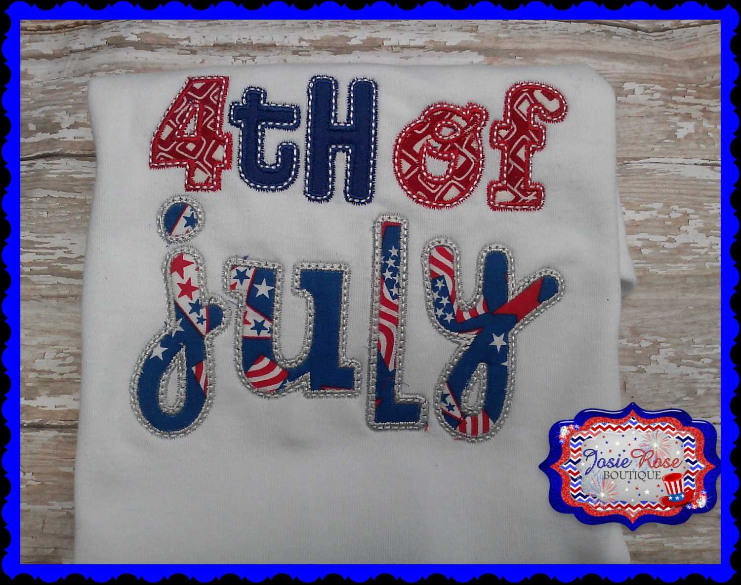 4th of July Embroidered Shirt or Onesie