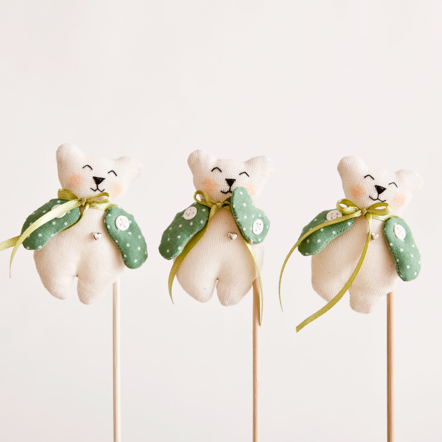 Bear handmade. Garden Decor. Set of 3. Art. Decorative Toys For Room. Child's Room Decoration