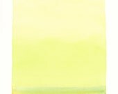 large original watercolor painting, lime low horizon