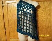 Versatile, OOAK Beautiful swimsuit coverup, swim skirt or top for Ladies / Women in jade green