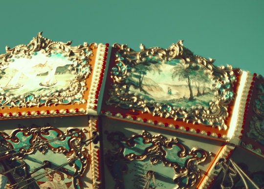 Carousel photography, carnival Photography, ferris wheel photography, Nursery art, Nursery Decor, nursery prints, turquoise, print