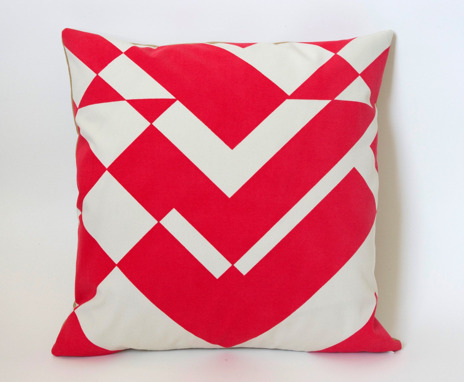 Quilt Study Hand-Printed Pillow Cover in Red