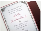 VICTORIAN style WEDDING invites. Custom Vintage invitation set. Handmade. Eco invitations.