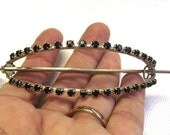 Vintage Barrette, Black Stone Hair Clip, Unique Hair Accessory, Ponytail Holder, Wedding
