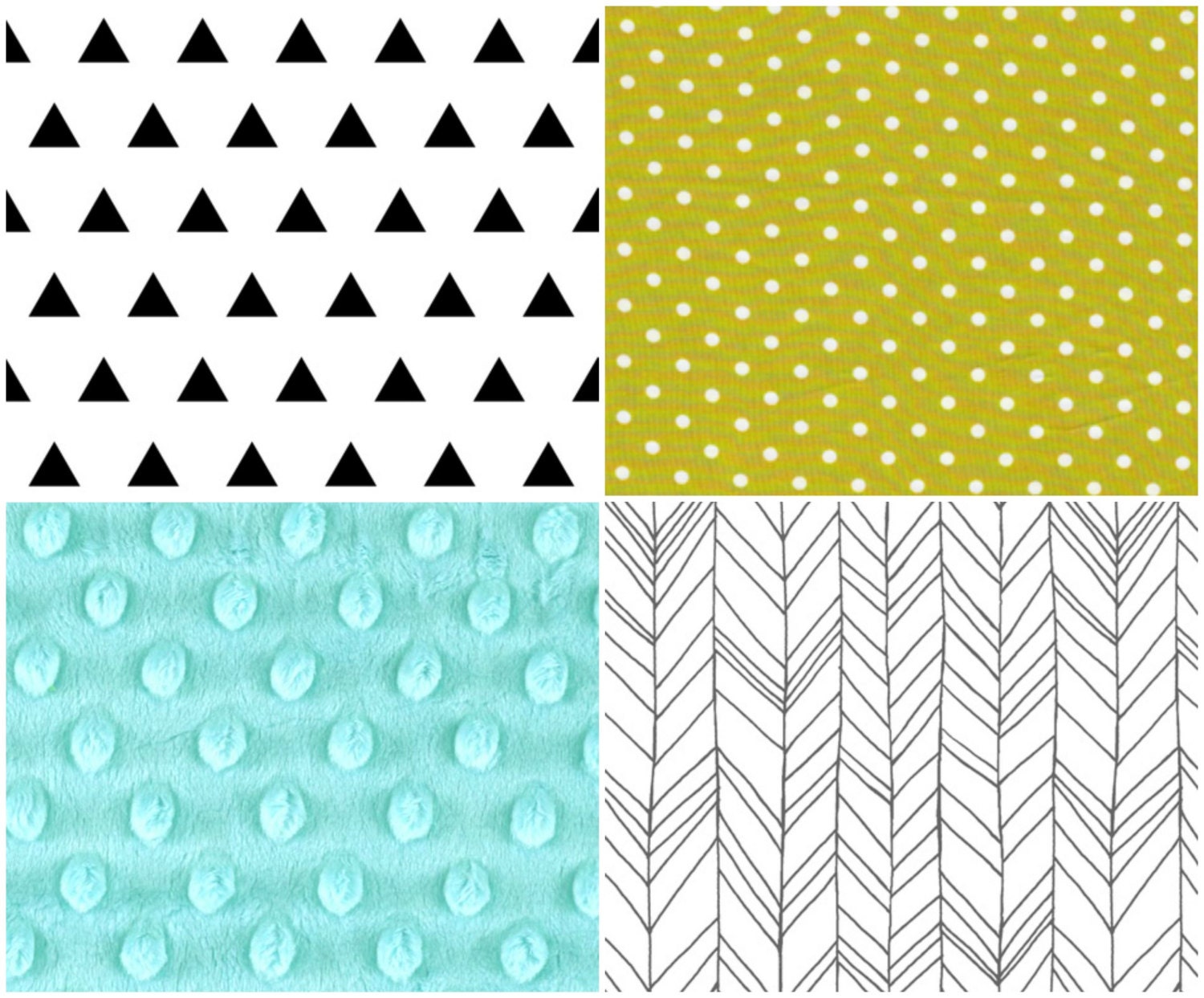 black triangle and citron baby: 5-piece bedding set