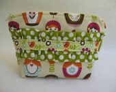 Cosmetic Bag Ruffled Bag Zippered Pouch Fabric Cotton