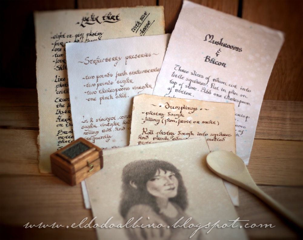 Hobbit recipes paper props