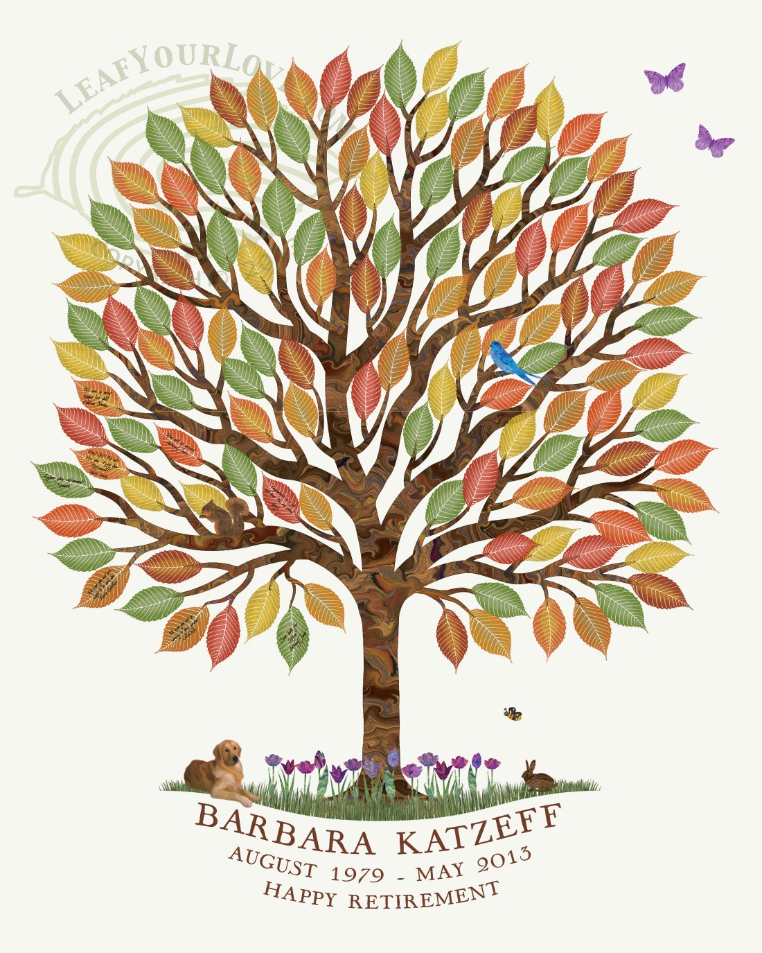 Guestbook Tree Canvas (optional Thumbprint)  - wedding, engagement, anniversary - 24"x30"