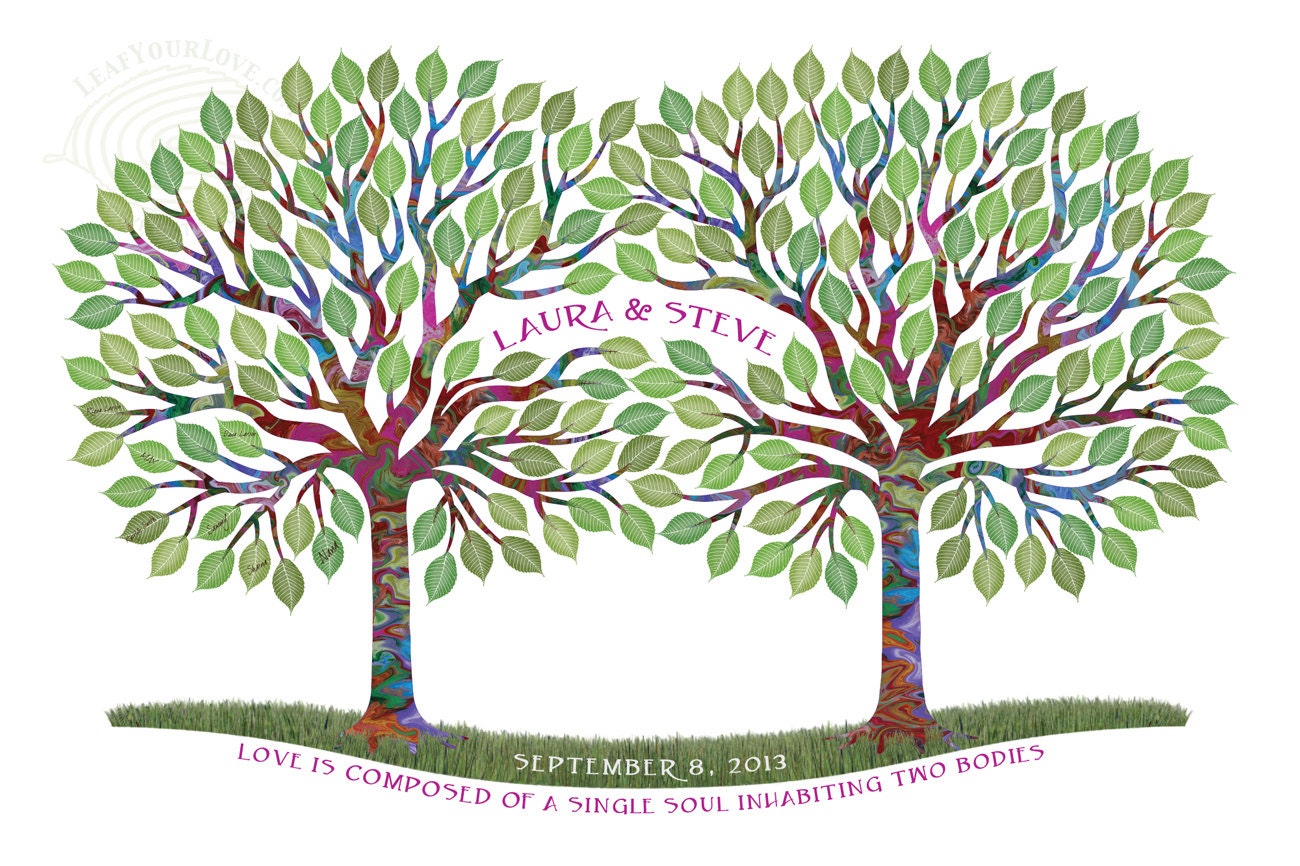 Wedding Decor: Guest Book Artwork - Thumbprint Tree Canvas