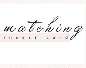 Matching insert card - Printable file