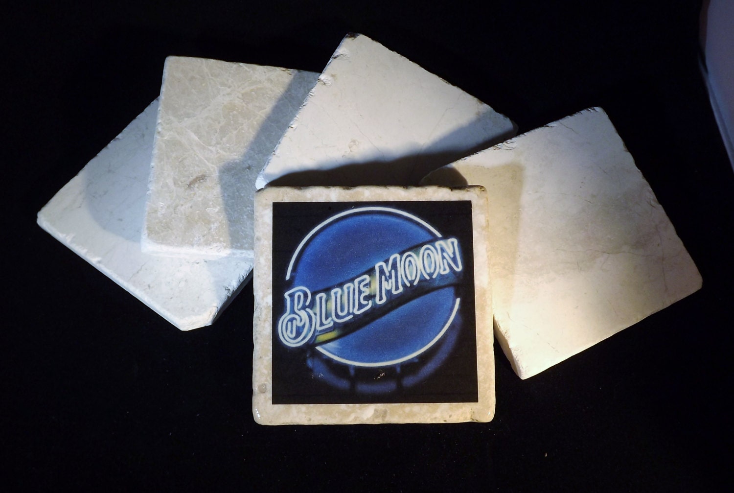 Blue Moon Beer Sign Neon Coaster
