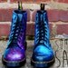 SUMMER SALE Galaxy Cosmic Gothic Print Doc Dr Martens. Hand Painted . made to order. any size
