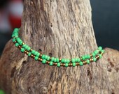 Light Green and Brown Wrap Bracelet Handmade, Brown Bracelet, Friendship Bracelet, Modern Bracelet, Minimalist Bracelet