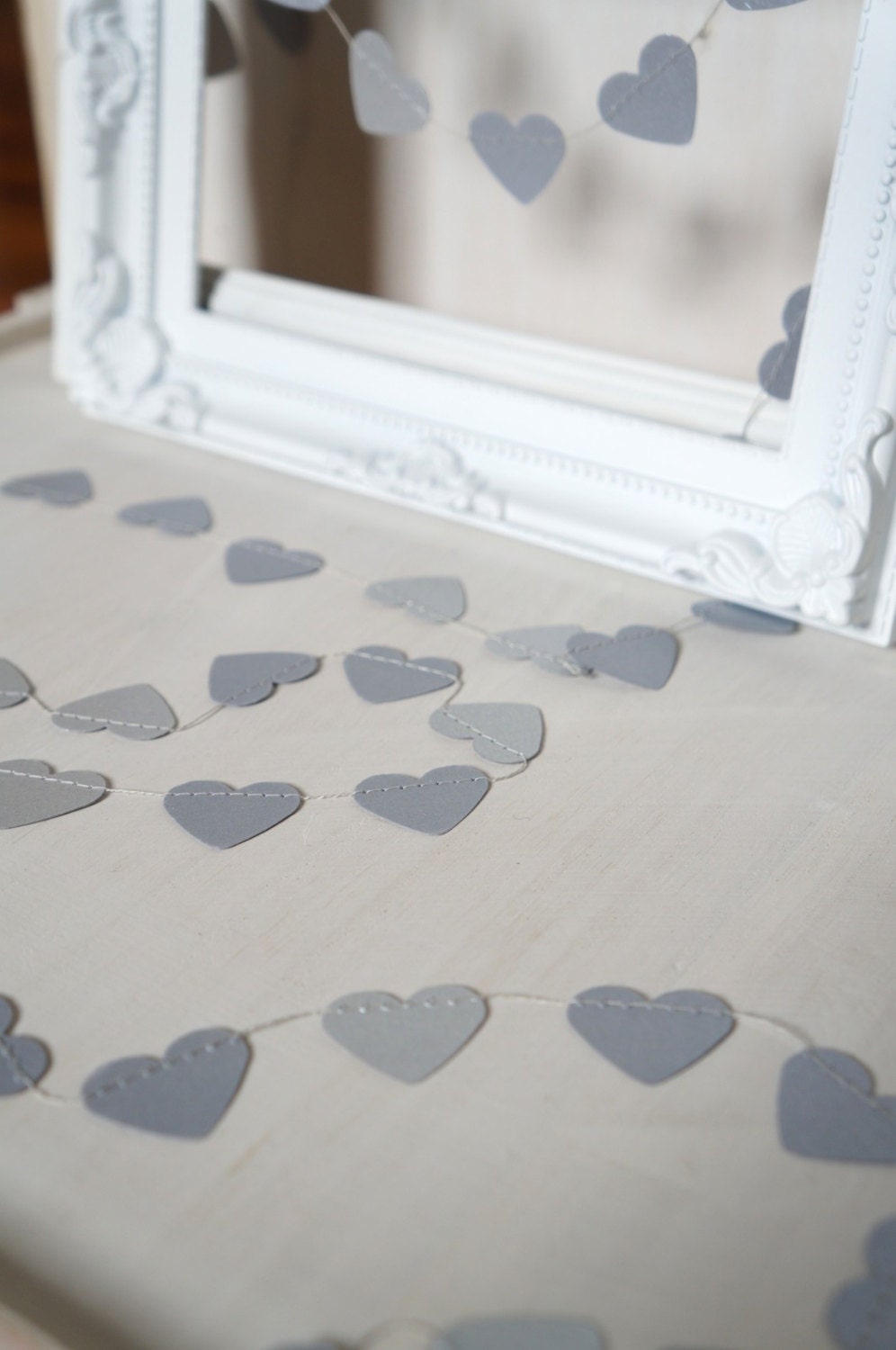 Silver Love paper garland - 3 metre (9.8 ft) Wedding, Engagement, housewarming, party home decor, photo prop