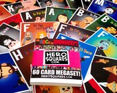 A-Z Horror Icons Megaset / 60 ABC Prints of Killers from Horror & Action films Original 4" x 4" Art Prints Ash Jason Freddy Leatherface