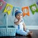 Baby Boy Bow Tie Onesie - Spring, Baby Boy, Blue Plaid
