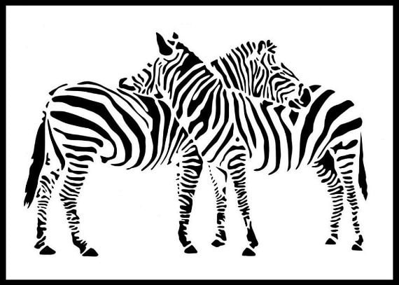 In love Zebras Handmade Original Papercut First Anniversary Paper Gift: Hand-Cut Paper Art Silhouette (UNFRAMED)