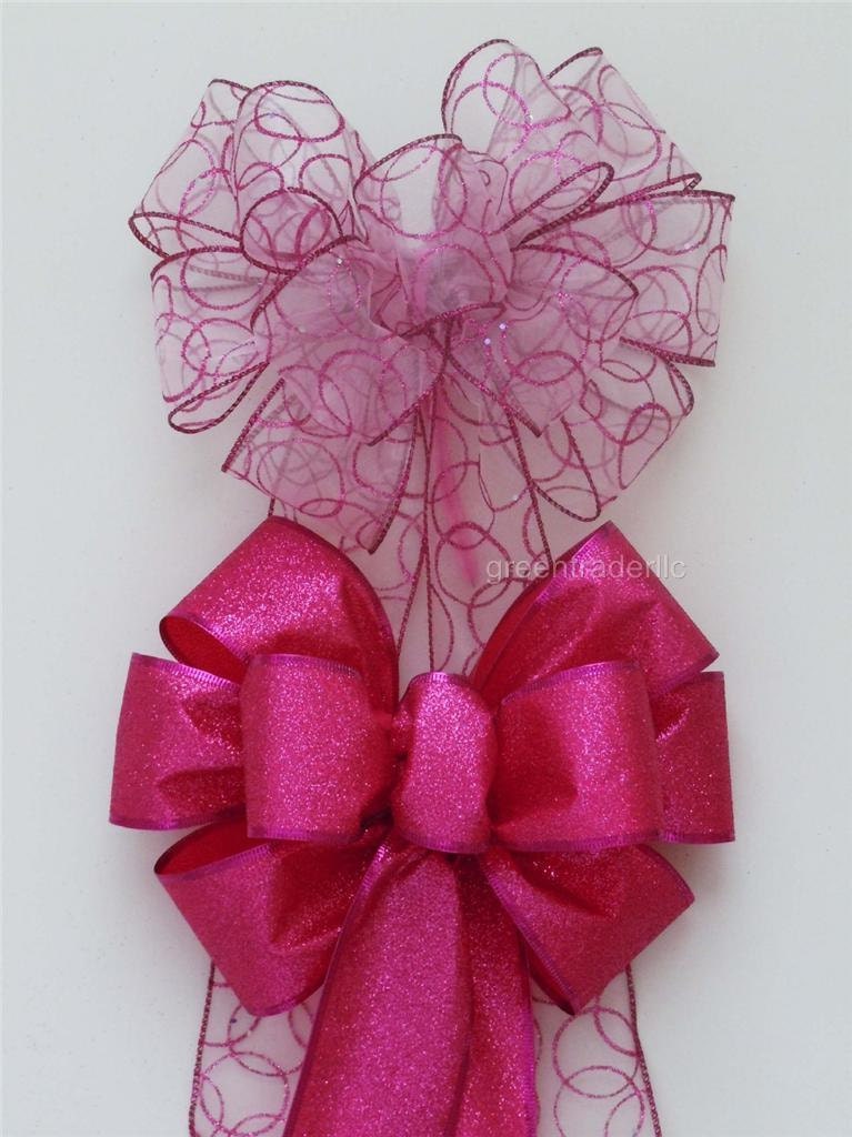 Sparkle Hot Pink Bow Church Pew Decorations Fuchsia Wedding Bow Party Decoration Bow Anniversary Shower Bow Wedding Props Bow Arches Bow