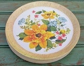 Vintage Del Mar Floral Melmac Dinner Plates Set of 7 Yellow, Gold, Green, Pink, Blue, Brown, Beige Travel Trailer, Motor Home, Shabby Chic