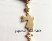 cute rabbit  chasing a star SWAROVSKI iPhone/iPad Earphone Plug/Dust Plug - Cellphone Handmade Accessories