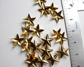 50 1" GOLD Star Studs - Big Chunky 28mm metal star studs great for embellishing leather, denim & more - Ships quickly from US