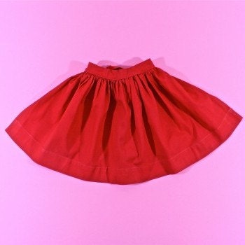 Vintage Girls Sweet Red Apron One Size
