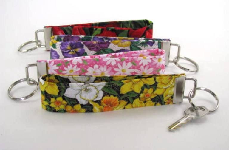 Key Chain Wristlet, Tulip, Pansies, Daisies or Daffodil