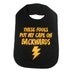 These fools put my cape on backwards infant toddler bib funny superhero flash baby shower gift - black and yellow